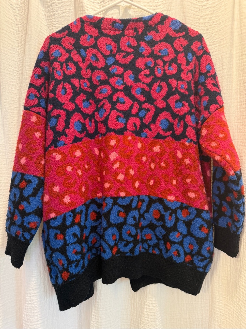 FARM Rio Mixed Leopard Colorblock Cardigan Sweater - Picture 3 of 4